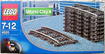 【中古】LEGO 4520 Curved Rails For 9V Trains （9V トレイン用 曲線状の形軌跡）