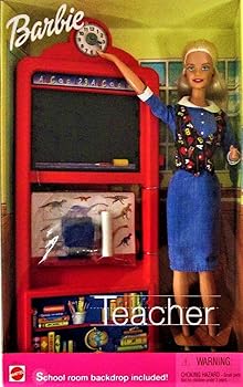 【中古】Barbie Teacher Doll w/ School Room Backdrop by Barbie