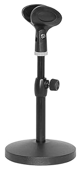 【中古】KC 卓上マイクスタンド 高さ調節可能 MDS-1500/BK ブラック (マイクホルダー付)