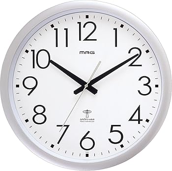 【中古】MAG(マグ) 掛け時計 電波時計 大型 アナログ ウェーブ420 シルバー W-462SM|AJIMURA-SHOP