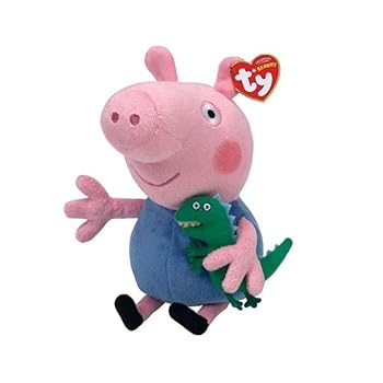 【中古】タイ ペッパピッグ ぬいぐるみ Mサイズ ジョージピッグ Ty Peppa Pig 46130