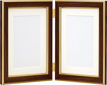 【中古】ナカバヤシ 写真立 記念写真用(木目調) 2L判タテ 2面 ブラウン フ-TP-161-BR