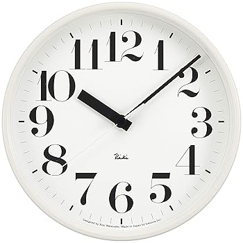【中古】レムノス 掛け時計 電波時計 リキスチールクロック ホワイト アルミ 太字 RIKI STEEL CLOCK WR08-25 WH Lemnos｜AJIMURA-SHOP