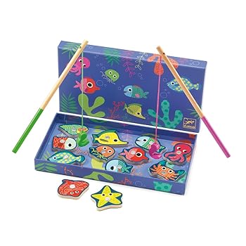 【中古】DJECO ジェコ カラー フィッシングゲーム 魚釣り おもちゃ マグネット さかなつりゲーム 木製 2歳 プレゼント (DJ01653)