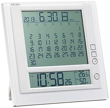 【中古】セイコークロック(Seiko Clock) 掛け時計 置時計 兼用 マンスリーカレンダー機能 六曜表示 デジタル 電波 目覚まし時計 SQ422W SEIKO