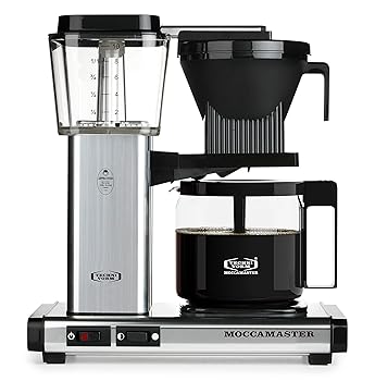 【中古】ガラスカラフェ、ポリッシュしろがね色Moccamaster KBG 741 10カップコーヒーブリューワー