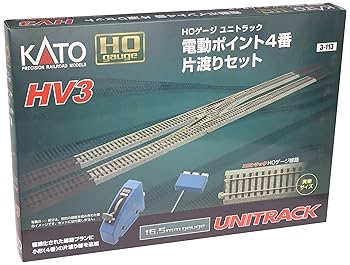 【中古】KATO HOゲージ HV-3 電動ポイント4 番片渡りセット 3-113 鉄道模型 レールセット