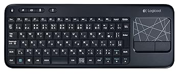 【中古】Logicool ロジクール ワイヤレス タッチキーボード K400r ブラック