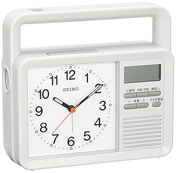 【中古】セイコークロック(Seiko Clock) セイコー クロック 目覚まし時計 防災クロック アナログ 手回し充電 ラジオ LED懐中電灯 非常用ブザー 携帯電話