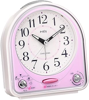 【中古】セイコー クロック 目覚まし時計 アナログ 31曲 メロディ アラーム PYXIS ピクシス ピンク NR435P SEIKO