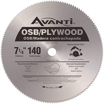 【中古】Avanti 7 ? 1 / 4インチx 140 x 140 x Tooth OSB /合板Circular Sawブレード