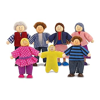 【中古】Melissa \u0026 Doug 7天下太平Poseable Wooden Doll身寄りforお人形さん住みか(2 ? 4in各)