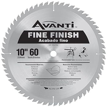 【中古】Avanti 10 in。x 60歯fine-finish Circular Sawブレード