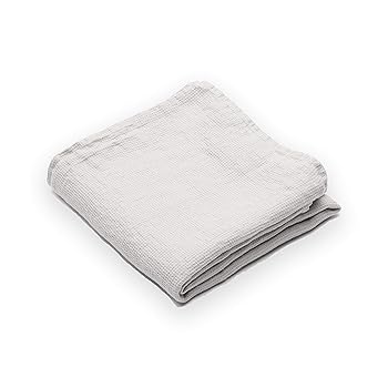 【中古】シルバーリネンワッフルバスタオルWashed 39 x 63 しろがね色 10