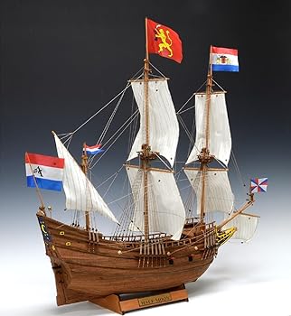 【中古】ウッディジョー 1/40 ハーフムーン 木製帆船模型 組立キット