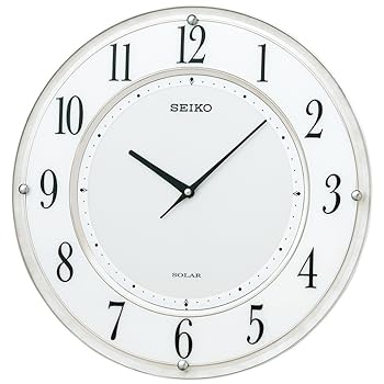 【中古】セイコークロック(Seiko Clock) 柱時計 SOLAR+ ソーラー足し加える 電磁波 アナログ 薄型 白大理石 飾りつけ 空想科学小説506W
