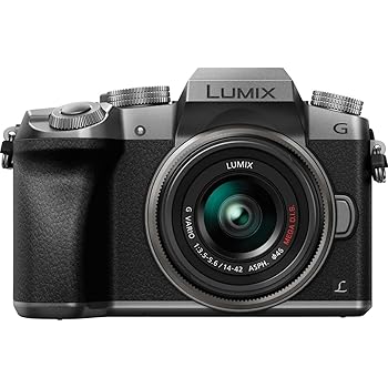 【中古】Panasonic LUMIX DMC-G7KS DSLM Mirrorless 4K Camera, 14-42 mm Lens Kit (Silver) by Panasonic