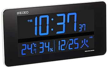 【中古】セイコークロック(Seiko Clock) セイコー クロック 掛け時計 置き時計 兼用 電波 デジタル 交流式 カラー液晶 シリーズC3 白 DL208W SEIKO|AJIMURA-SHOP