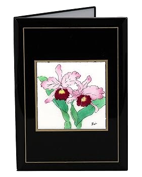 【中古】彩光舎 七宝焼き 写真立て カトレア 021-05
