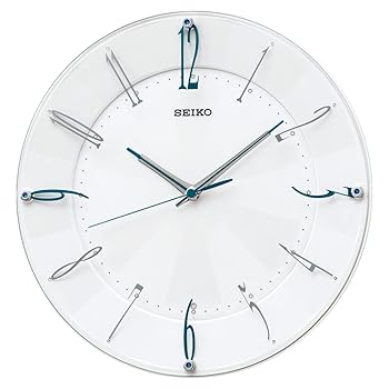 【中古】セイコークロック 掛け時計 電波 アナログ 白 パール KX214W SEIKO 直径32.7&times;4.6cm｜AJIMURA-SHOP
