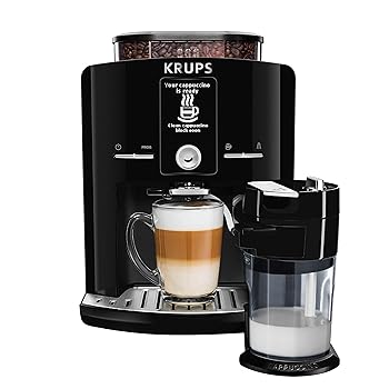 【中古】KRUPS EA8298 Super Automatic Latte Espresso Compact Size Espresso Machine with Integrated Frothing Pitcher Cappuccino and Milk Frother,