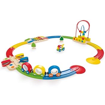 【中古】Hape HAP-E3815 Sights and Sounds Railway Set