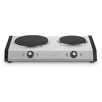 【中古】Cuisinart 鋳鉄ダブル焼却装置 長さ11.5in x 幅19.5in x 高さ2.5in しろがね色