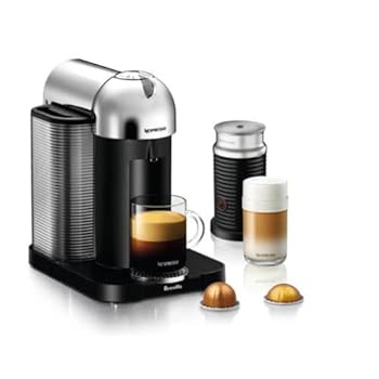 【中古】Nespressoネスプレッソコーヒーとエスプレッソ製造業者Aeroccino足し加える牛乳Frother、黒いこと メタリック BNV250CRO1BUC1