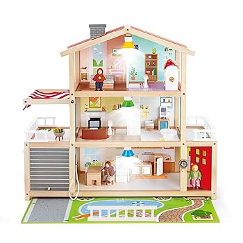 【中古】Hape Doll Family Mansion| 受賞歴のある10ベッドルームドールハウス、木製プレイマンション アクセサリー付き 対象年齢3歳以上。