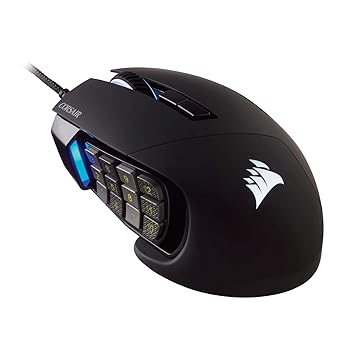 【中古】(Black, Scimitar Pro - MMO/MOBA) - Corsair Scimitar Pro RGB Optical MMO Gaming Mouse (16,000 DPI Optical Sensor, 12 Programmable Side B