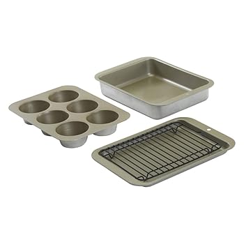 【中古】(1, Brown) - Nordic Ware Compact Ovenware Aluminized Steel 5 Piece Bakeware Set