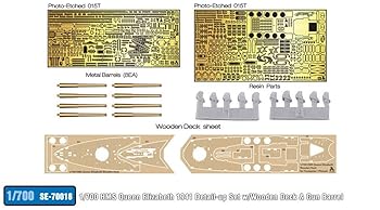 【中古】テトラモデルワークス 1/700 SEシリーズ イギリス海軍戦艦 クイーン・エリザベス1941用 金属砲身/木製甲板付き PIT用 艦船用アクセサリーパーツ
