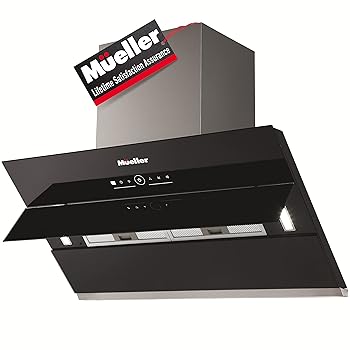 【中古】Mueller 晴れ晴れしい 36in 高風量 今めかしい ユーロセントリック 表現スタイル 壁据え置き 繻子入眼 黒いこと 強化因子硝子 LED タッチコントロー