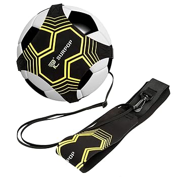 【中古】サッカー/バレーボール/ラグビートレーナー、フットボールキックスローソロ練習トレーニング補助、コントロールスキル、調節可能なウエストベル