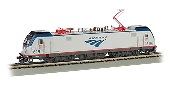 【中古】Bachmann Trains ACS-64 Dcc Wowsound 搭載 電気機関車 AMTRAK #619 - HOスケール プロトタイプ シルバー|AJIMURA-SHOP