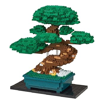 【中古】nanoblockナノブロック 盆栽 松 デラックスエディション NB-039
