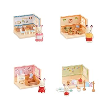 【中古】シルバニアファミリーひろがる大きなお御部屋5 ショコラウサギファミリーの好いたらしいな住みか ［全4種仕掛ける(フルコンプ)］ガチャポン ガチャガチャ
