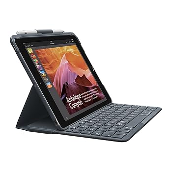 【中古】ロジクール iPad用 キーボード iK1053BK ブラック Bluetooth キーボード一体型ケース iPad 第5世代及び第6世代対応 電池寿命最大4年間 SLIM FOLI｜AJIMURA-SHOP