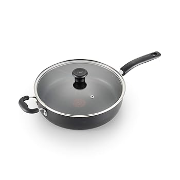 【中古】T-Fal 風変わり軽銀食麺麭 蓋付き添い人 12in 5クオート 黒いこと