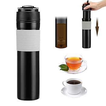 【中古】ALLOMN フレンチプレスコーヒーメーカー ポータブルトラベルティーコーヒープレスマグ 12オンス/350ml コーヒーポット 紅茶と泡立てミルクプレス｜AJIMURA-SHOP