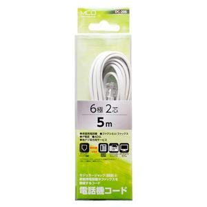【中古】（まとめ） ミヨシ 電話用モジュラーコード 6極2芯 白 5m DC-205／WH 【×10セット】