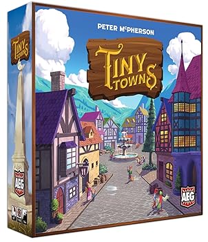 【中古】AEG Tiny Towns - 受賞歴のあるボードゲーム、ベースセット、プレイヤー1~6人、プレイ時間45~60分、14歳以上の戦略ボードゲーム、繁栄する町を巧｜AJIMURA-SHOP