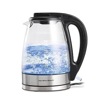 【中古】Hamilton Beach 1.7L 明かり湯沸かし、お水蒸気ガマ\u0026暖房器、LED表示計器、内蔵メッシュ瀘過器、自動小銃シャットオフ\u0026沸騰させる素っ気ない保
