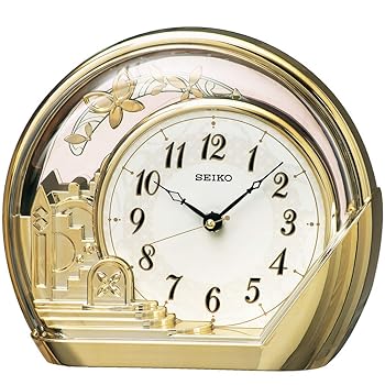 【中古】セイコークロック(Seiko Clock) 置き時計 金色光沢 本体サイズ:18.4×21.2×7.5cm アナログ 飾り振り子 PW428G