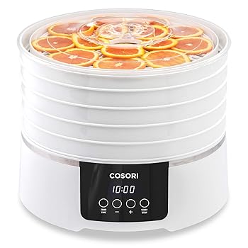 【中古】COSORI Food Dehydrator Machine (50 Recipes) Dryer for Fruit, Meat, Beef Jerky, Vegetables Dog Treats, 5 BPA-Free Trays, with Timer and