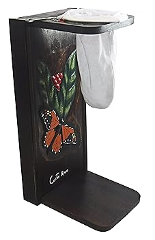 【中古】Chorreador Costa Rica オレンジバタフライウッド注ぎ コーヒードリッパースタンド - 手動ドリップコーヒーメーカーポータブルで珈琲お手々