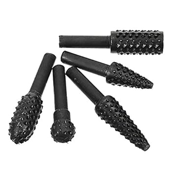 【中古】CoCocina 5個 6.3mm ラウンドシャンク ロータリーファイルカッター 木工研削ドリルビット