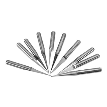 【中古】CoCocina Wolike 10個 3.175粍 シャンク 0.1粍 V型 カーバイド PCB刻みつけるビット 10度切断機 PCBせん孔機ビット