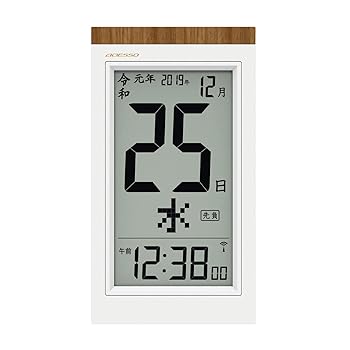 【中古】ADESSO(アデッソ) 日めくりカレンダー 置き時計 電波 六曜 新元号 カレンダー表示 置き掛け兼用 ホワイト NE-02|AJIMURA-SHOP