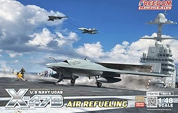 【中古】フリーダムモデルキット 1/48 アメリカ海軍 X-47B ステルス無人戦闘機 空中給油機型セット プラモデル FRE18019 メーカー初回限定生産